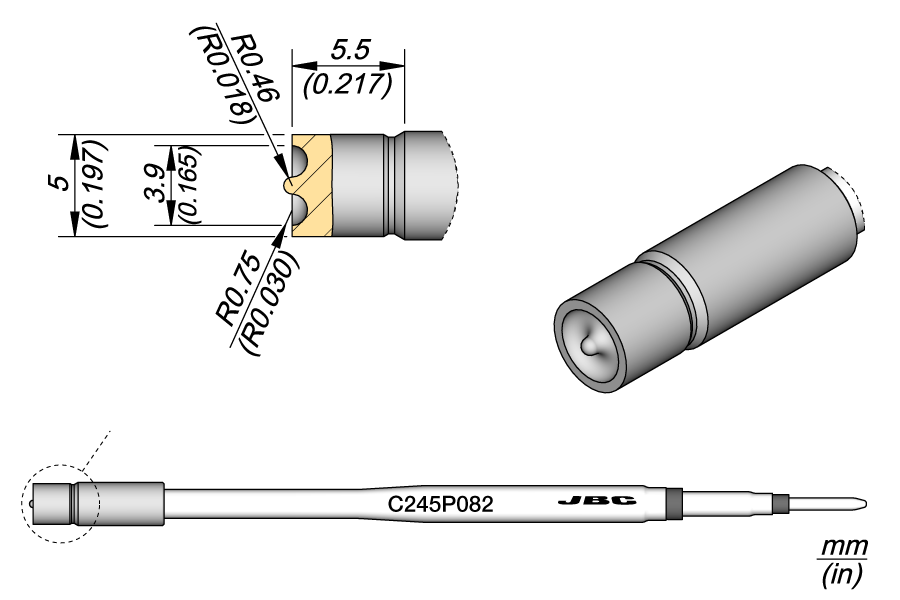 C245P082 - Heat Staking Cartridge Ø 3.9